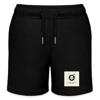 Furious Hunger: Angry Face and Snack - Kids Organic Sweat Shorts by Stanley/Stella - black - Front