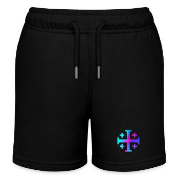 Croix de Kairos (Croix de Jérusalem) – Ciel étoilé - Short de jogging enfant bio Stanley/Stella - noir - Devant