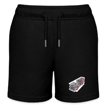 Technologie de détail des camions de pompiers - Short de jogging enfant bio Stanley/Stella - noir - Devant