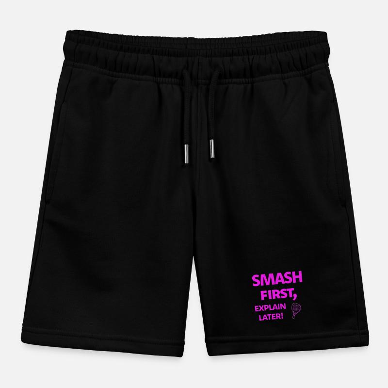 Smash First, Explain Later Padelspruch Kids Organic Sweat Shorts by Stanley/Stella