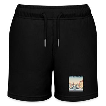 Paysage du canal de Copenhague Port Pastel - Short de jogging enfant bio Stanley/Stella - noir - Devant