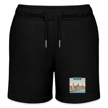 Bern Riverside Cityscape - Kids Organic Sweat Shorts by Stanley/Stella - black - Front