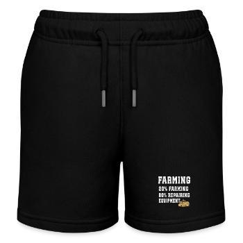 farming 20% farming 80% repairing equipment - Kids Organic Sweat Shorts by Stanley/Stella - black - Front