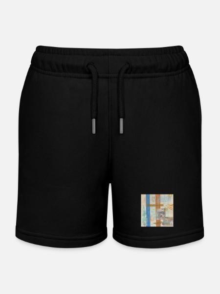 collage abstrait - Short de jogging enfant bio Stanley/Stella - noir