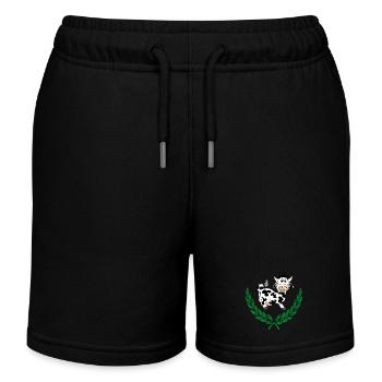 Niedliche Kuh im grünen Lorbeerkranz - Kinder Organic Joggingshorts Mini Bolter von Stanley/Stella - Schwarz - Vorne