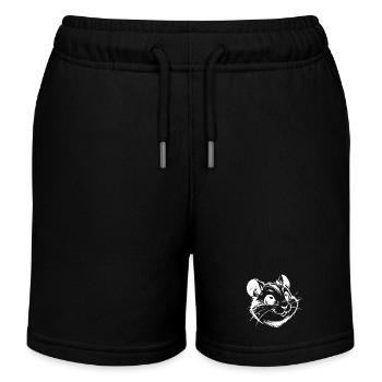 Knuffiger Hamster mit fröhlichen lebhaften Augen - Kinder Organic Joggingshorts Mini Bolter von Stanley/Stella - Schwarz - Vorne
