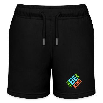 Be Kind Be True Be You Inspirational Self-Love - Kids Organic Sweat Shorts by Stanley/Stella - black - Front