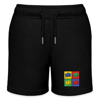 Cheese Pop Art Popart Cheese Piece Cheese Corner - Kids Organic Sweat Shorts by Stanley/Stella - black - Front