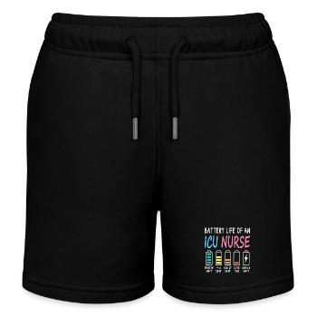 Niveau de batterie d’une infirmière en soins intensifs Humour - Short de jogging enfant bio Stanley/Stella - noir - Devant