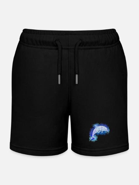 Zentangle Dolphin - Short de jogging enfant bio Stanley/Stella - noir