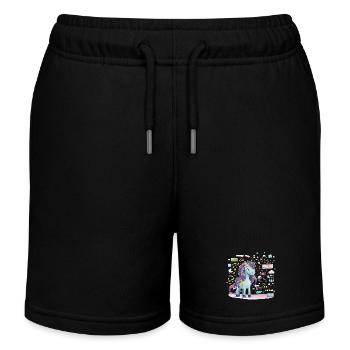 Unicorn Technology Spell Illustration - Kids Organic Sweat Shorts by Stanley/Stella - black - Front