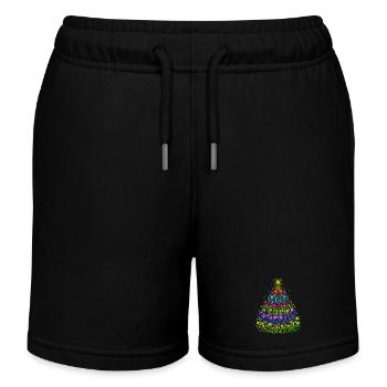 Christmas tree - Kids Organic Sweat Shorts by Stanley/Stella - black - Front