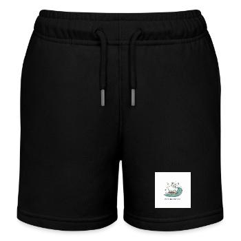 Surfende Schafe - Kinder Organic Joggingshorts Mini Bolter von Stanley/Stella - Schwarz - Vorne