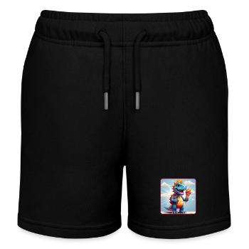 Süßer Dino mit Eiszauber - Kids Organic Sweat Shorts by Stanley/Stella - black - Front
