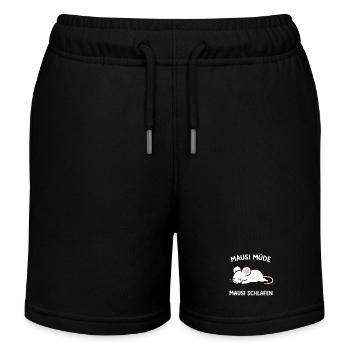 Mausi müde - Mausi schlafen | Süße Maus - Kinder Organic Joggingshorts Mini Bolter von Stanley/Stella - Schwarz - Vorne