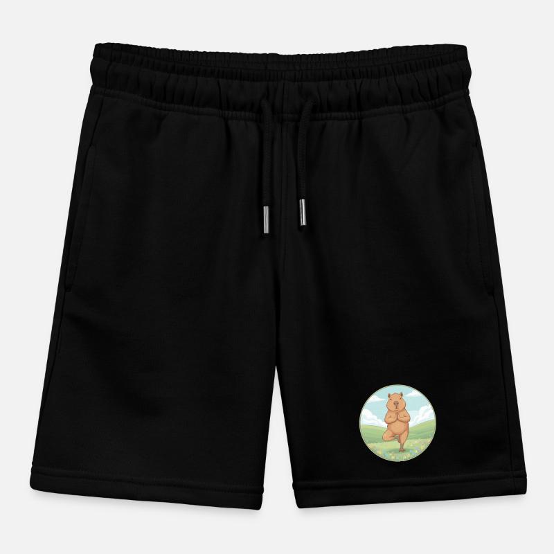 Zen Capybara Yoga Pose Achtsamkeitskunst Kinder Organic Joggingshorts Mini Bolter von Stanley/Stella
