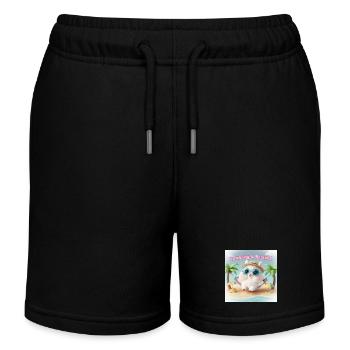 Llama Relax Beach Blue Glasses - Kids Organic Sweat Shorts by Stanley/Stella - black - Front