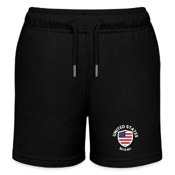 Miami Flag Shield - Kids Organic Sweat Shorts by Stanley/Stella - black - Front