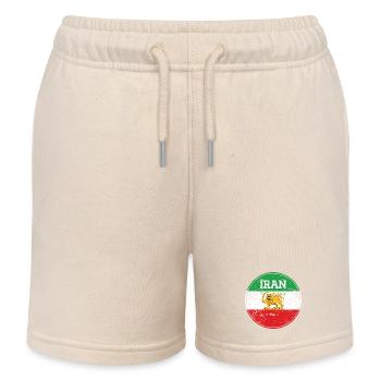 Emblème Lion Iran Vintage Rond - Short de jogging enfant bio Stanley/Stella - écru doux - Devant