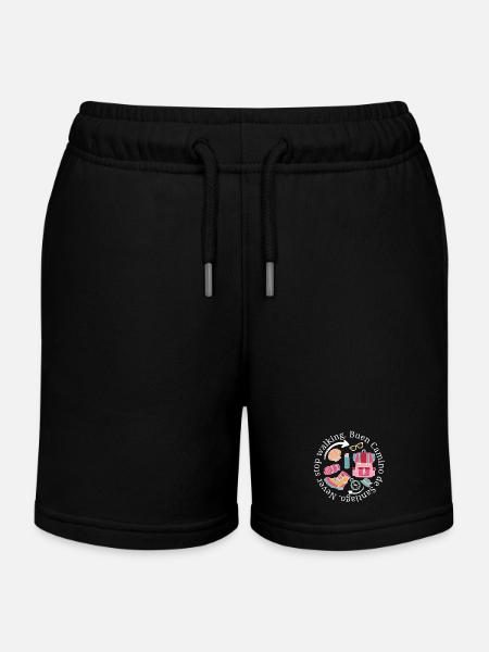 Buen Camino ne cesse jamais de marcher en rose pastel - Short de jogging enfant bio Stanley/Stella - noir