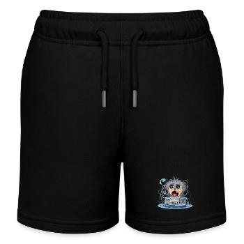 Cuddly Monster Boombox - Kids Organic Sweat Shorts by Stanley/Stella - black - Front