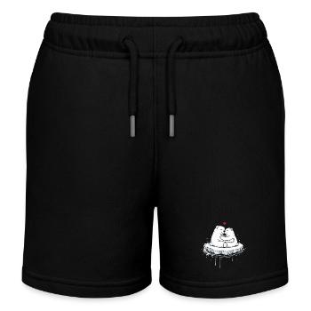Zwei kuschelnde Eisbären auf Eisscholle  - Kinder Organic Joggingshorts Mini Bolter von Stanley/Stella - Schwarz - Vorne