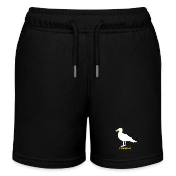 French Fries Thief Seagull - White - Kids Organic Sweat Shorts by Stanley/Stella - black - Front