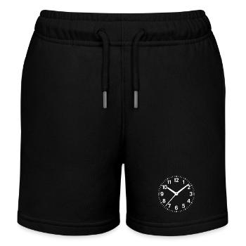 Clock Costume Carnival Funny Clock Costume - Kids Organic Sweat Shorts by Stanley/Stella - black - Front