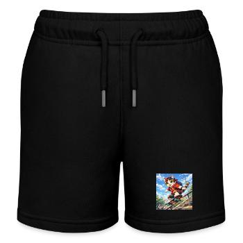 CatSkate - Kinder Organic Joggingshorts Mini Bolter von Stanley/Stella - Schwarz - Vorne