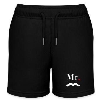 Monsieur Moustache Blanche - Short de jogging enfant bio Stanley/Stella - noir - Devant