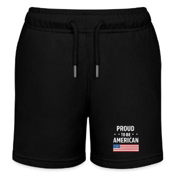Fierté Américaine avec drapeau US - Short de jogging enfant bio Stanley/Stella - noir - Devant