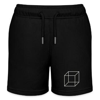 Geometric Wire Cube - Kids Organic Sweat Shorts by Stanley/Stella - black - Front