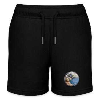 Erkunden Sie Positano in Italien – Mittelmeerparadies - Kinder Organic Joggingshorts Mini Bolter von Stanley/Stella - Schwarz - Vorne