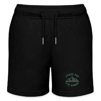 Montagnes vertes et slogan Randonnée - Short de jogging enfant bio Stanley/Stella - noir - Devant