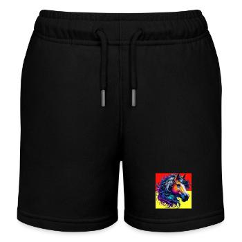 Pferd - Kinder Organic Joggingshorts Mini Bolter von Stanley/Stella - Schwarz - Vorne