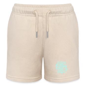 La vie est courte La course la rend plus longue Drôle - Short de jogging enfant bio Stanley/Stella - écru doux - Devant