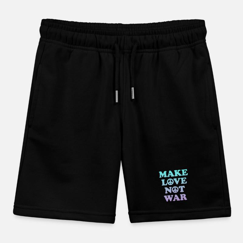Make love not war Kids Organic Sweat Shorts by Stanley/Stella