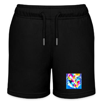 Explosion of colour in watercolour - Kids Organic Sweat Shorts by Stanley/Stella - black - Front