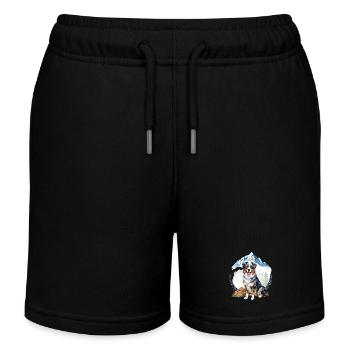 Illustration de la nature du paysage canin australien - Short de jogging enfant bio Stanley/Stella - noir - Devant