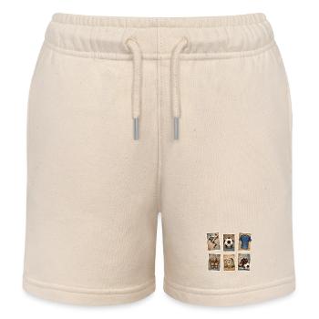 Vintage Football Stamps Collection - Kids Organic Sweat Shorts by Stanley/Stella - soft Ecru - Front