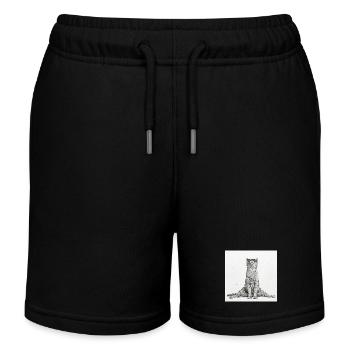 Cool Cat Yoga Splits - Kids Organic Sweat Shorts by Stanley/Stella - black - Front