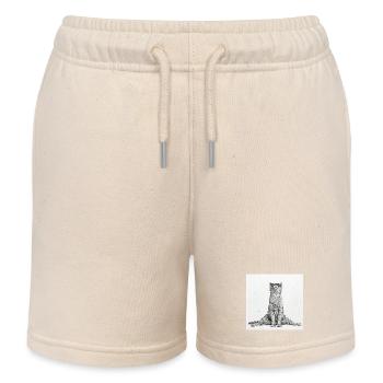 Coole Katze Yoga Spagat - Kinder Organic Joggingshorts Mini Bolter von Stanley/Stella - Natur - Vorne
