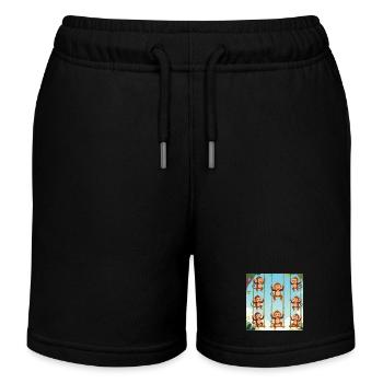 Schaukelnde Affen im Dschungel - Kinder Organic Joggingshorts Mini Bolter von Stanley/Stella - Schwarz - Vorne