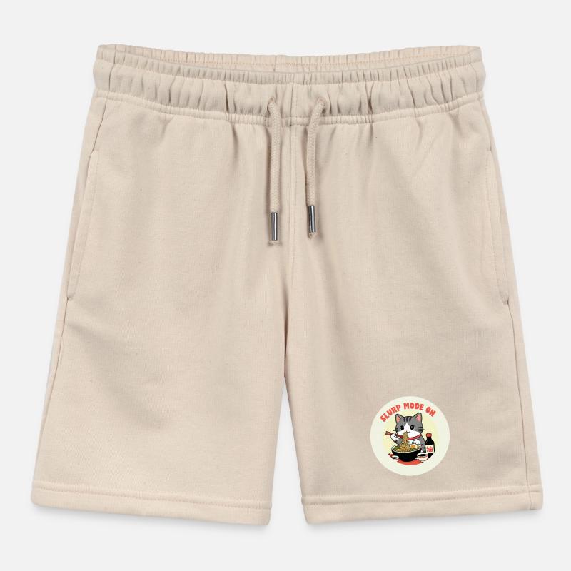 Chaton mangeant Ramen Mode Slurp Short de jogging enfant bio Stanley/Stella