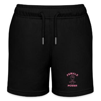FEMALE POWER – GIRL POWER FAUST! ♀ GIRLS SISTERS - Kinder Organic Joggingshorts Mini Bolter von Stanley/Stella - Schwarz - Vorne