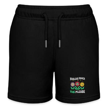 Atomkraft Ja Bitte mit Blumen retro - Short de jogging enfant bio Stanley/Stella - noir - Devant