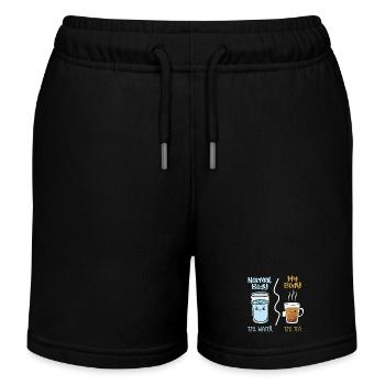 Duel de boissons Kawaii Eau vs Thé - Short de jogging enfant bio Stanley/Stella - noir - Devant