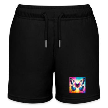 Schmetterling - Kinder Organic Joggingshorts Mini Bolter von Stanley/Stella - Schwarz - Vorne
