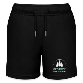 Offline ist der neue Luxus - Minimalistisches Intr - Kinder Organic Joggingshorts Mini Bolter von Stanley/Stella - Schwarz - Vorne