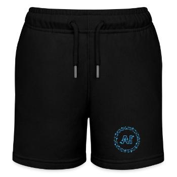Futuristic AI Data Network Symbol - Kids Organic Sweat Shorts by Stanley/Stella - black - Front